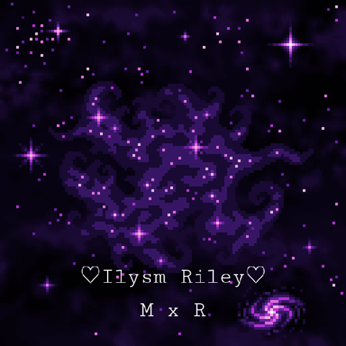 A Pixel Art Of A Galaxy With The Name Ilysm Riley GIF
