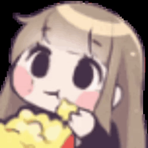 Pixel Art Girl Eating Pizza GIF