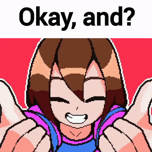 A Pixel Art Of A Girl Giving A Thumbs Up With The Caption Okay And GIF