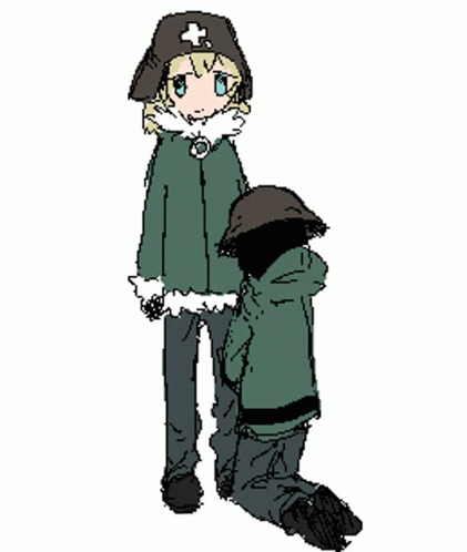 A Pixel Art Of A Girl Wearing A Hat With A Cross GIF