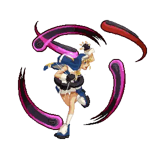 a pixel art of a girl with a backpack