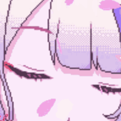 A Pixel Art Of A Girl With A Lipstick And The Words Good Night GIF