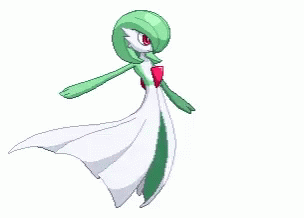 A Pixel Art Of A Green And White Pokemon With A Red Heart On Her Chest . GIF
