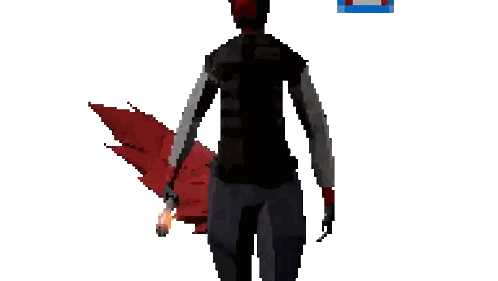 a pixel art of a gun with the words son screams written on it