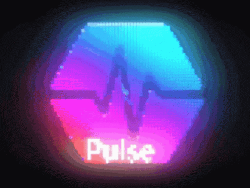 A Pixel Art Of A Heartbeat With The Word Pulse In The Middle GIF