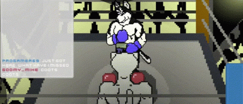 A Pixel Art Of A Husky Boxer In A Ring GIF