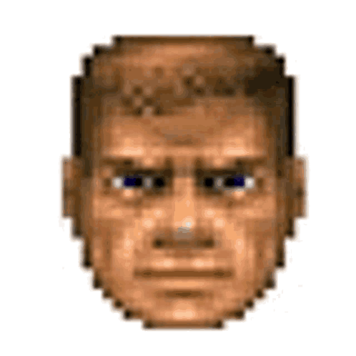 A Pixel Art Of A Man 'S Face With A Serious Expression . GIF