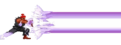 a pixel art of a man shooting a purple beam of lightning .