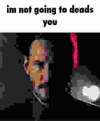 A Pixel Art Of A Man Talking On A Cell Phone With The Caption `` Im Not Going To Deads You '' . GIF