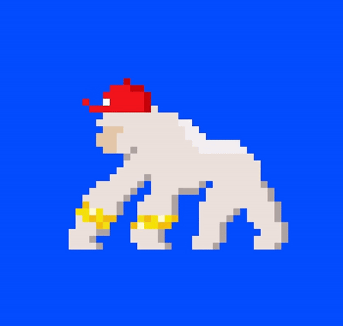 Pixel Art Man With Red Hat And Gold Chains GIF