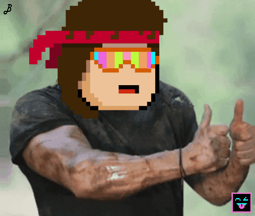 A Pixel Art Of A Man Wearing Sunglasses Giving A Thumbs Up GIF