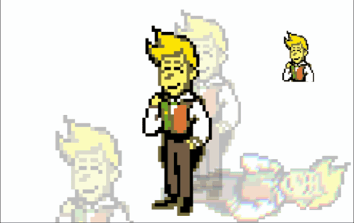 A Pixel Art Of A Man With A Hat GIF
