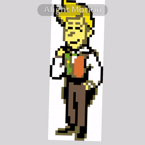 A Pixel Art Of A Man With The Words Alight Motion Below GIF