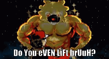 A Pixel Art Of A Monster With The Words `` Do You Even Lift Bruuh '' Written Below It . GIF