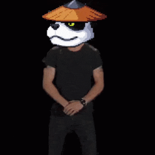 Pixel Panda Wearing Straw Hat And Sunglasses Do It GIF