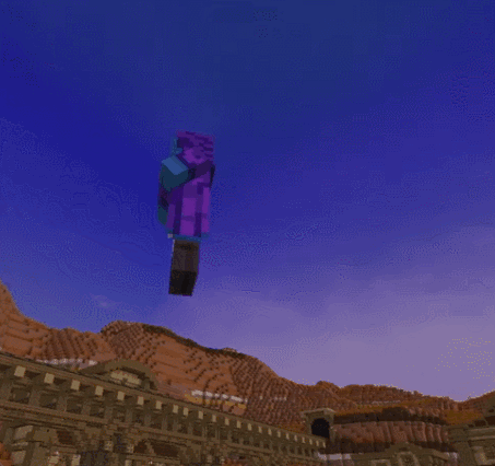 A Pixel Art Of A Person Flying Through The Air GIF