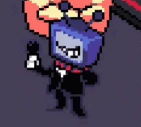 A Pixel Art Of A Person Wearing A Tuxedo And Sunglasses . GIF