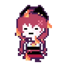 a pixel art of a person with a crown on their head