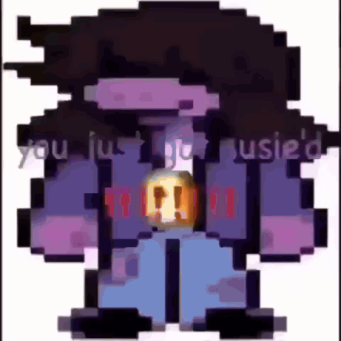 A Pixel Art Of A Person With The Words " You Just Got Usled " GIF
