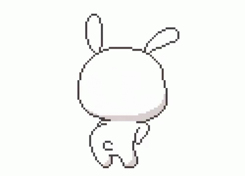 A Pixel Art Of A Rabbit Standing On Its Hind Legs . GIF