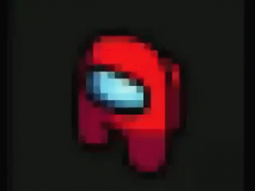 A Pixel Art Of A Red Among Us Character . GIF