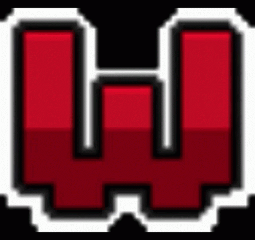 A Pixel Art Of A Red Letter W On A Black Background GIF