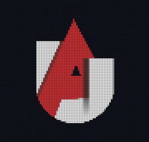 Pixel Art Red Triangle And White Circle GIF