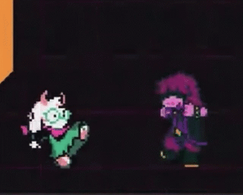 A Pixel Art Of A Sheep And A Purple Sheep Standing Next To Each Other . GIF