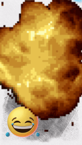 A Pixel Art Of A Smiley Face Laughing With Tears Coming Out Of It GIF