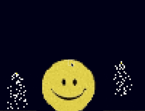 A Pixel Art Of A Smiley Face With A Square Around It GIF