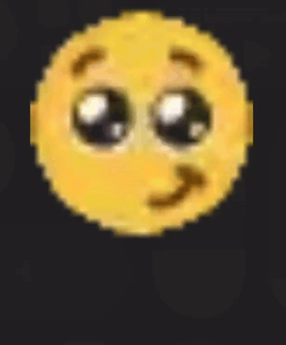 A Pixel Art Of A Smiley Face With Big Eyes And A Tongue Sticking Out . GIF