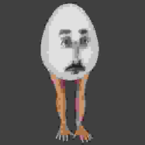 A Pixel Art Of A White Egg With A Surprised Face And A Tongue Sticking Out . GIF