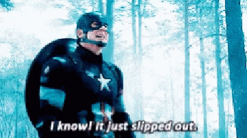 Pixel Art Captain America Saying I Know It Just Slipped Out GIF