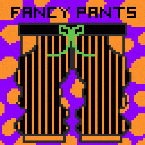 A Pixel Art Of Fancy Pants On A Purple Background GIF
