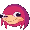 a pixel art of knuckles the echidna from sonic the hedgehog looking at the camera .