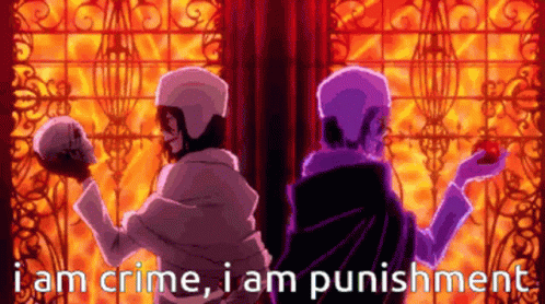 A Pixel Art Of Two Men Standing Next To Each Other Holding Skulls . GIF