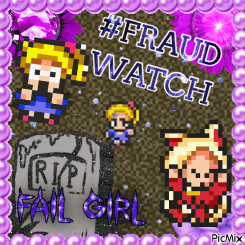 A Pixel Art Poster That Says #Fraud Watch GIF