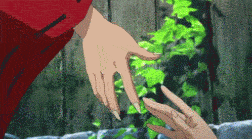 A Pixelated Drawing Of A Hand Reaching Out To Another Hand GIF