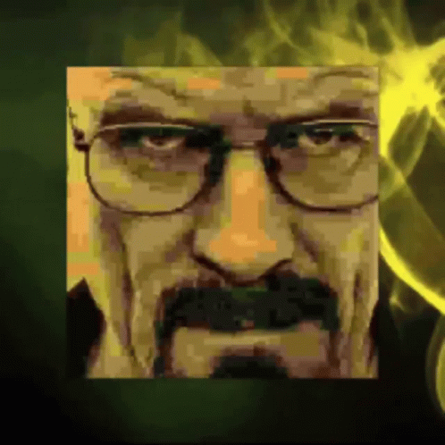 A Pixelated Drawing Of A Man With Glasses And A Mustache GIF