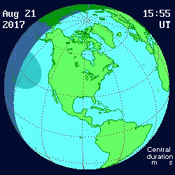 A Pixelated Globe With The Date Aug 21 2017 And The Time 15:55 GIF