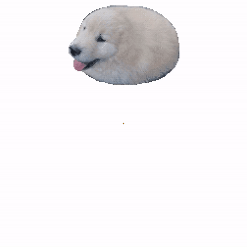 A Pixelated Image Of A Dog 'S Head With Its Tongue Out GIF