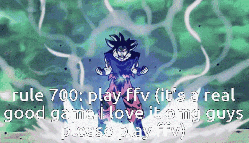 A Pixelated Image Of A Dragon Ball Z Character With The Words Rule 700 Play Ffv GIF