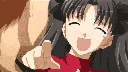 A Pixelated Image Of A Girl Laughing And Pointing GIF