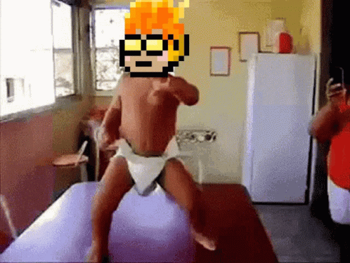 A Pixelated Image Of A Man In A Diaper GIF