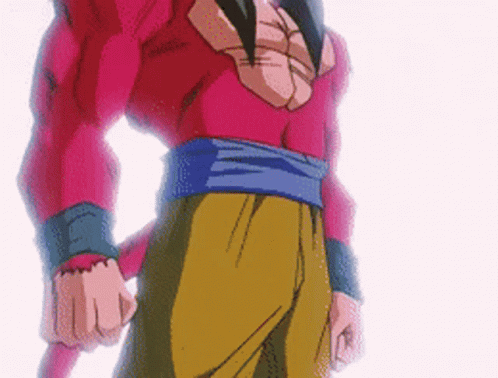 A Pixelated Image Of A Man In A Red Shirt And Brown Pants GIF