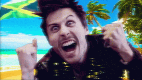 a pixelated image of a man making a funny face
