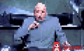 A Pixelated Image Of A Man Talking Into A Microphone With The Word Sprinkles In The Corner GIF