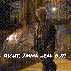 A Pixelated Image Of A Man With The Words Right Imma Head Out On The Bottom GIF