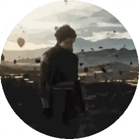 a pixelated image of a person in a circle