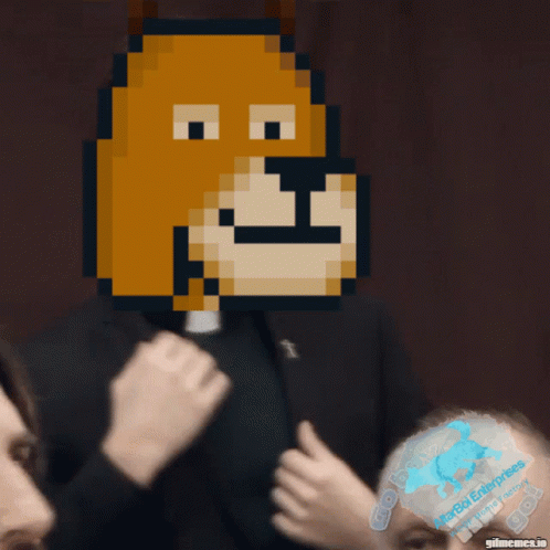 A Pixelated Image Of A Priest With A Lion On His Head GIF